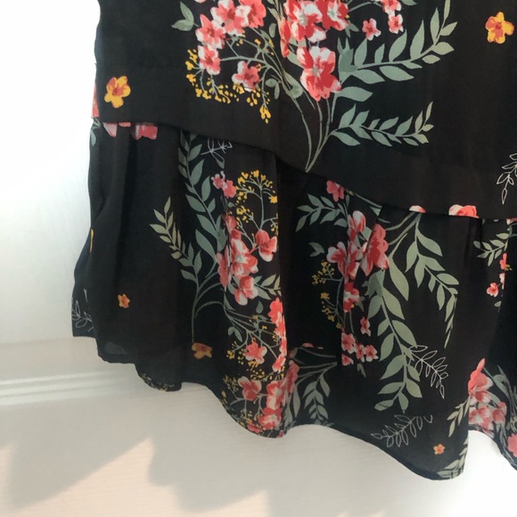 - Copper Key Boho Black Floral Bell Sleeve Blouse Tie Neck Drawstrings Size M - Picture 12 of 12